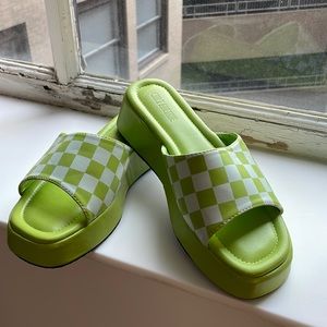 Trendy Green Slip-on Shoes